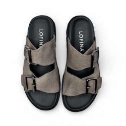 Lofina herre - Slippers i gr�-brun - U9911