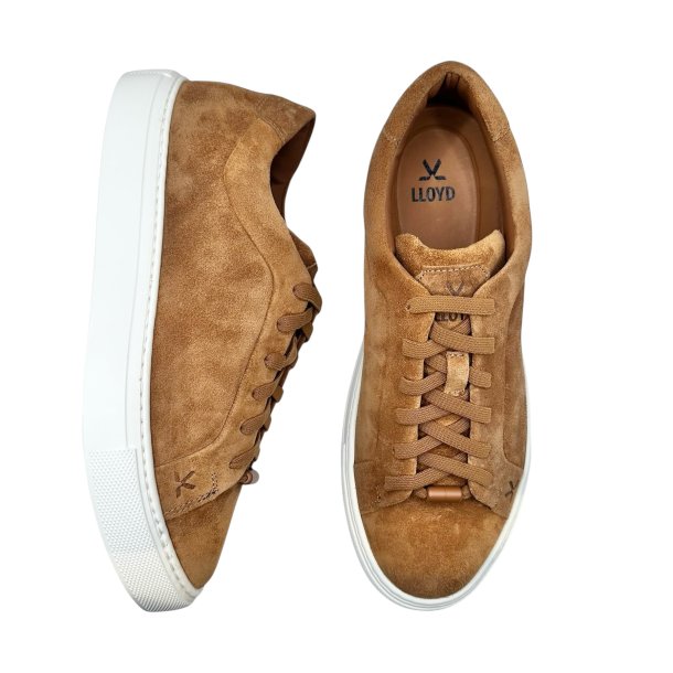 Lloyd - Sneakers i camel ruskind med sn�re - Metro