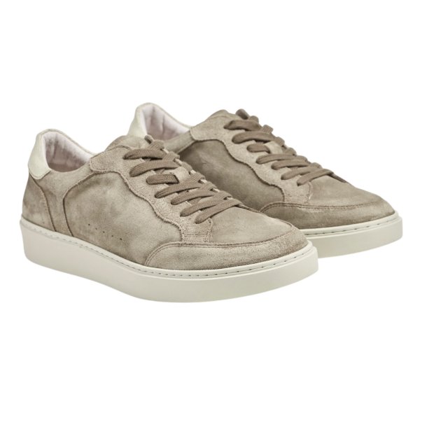 TGA By Ahler - Sneakers i sandfarvet ruskind med sn�re - 304