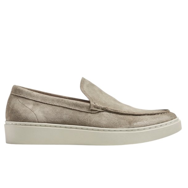 TGA By Ahler - Slip-on sko i sandfarvet ruskind og hvid s�l - 306