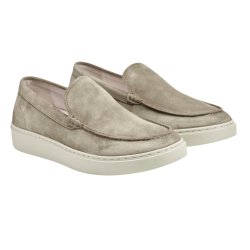 TGA By Ahler - Slip-on sko i sandfarvet ruskind og hvid s�l - 306