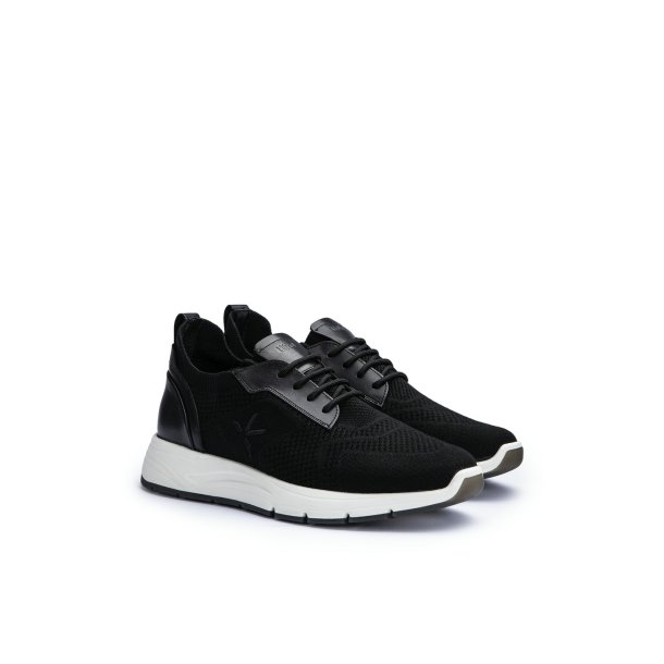 Lloyd herre - Sneakers i sort tekstil og skind - Echo