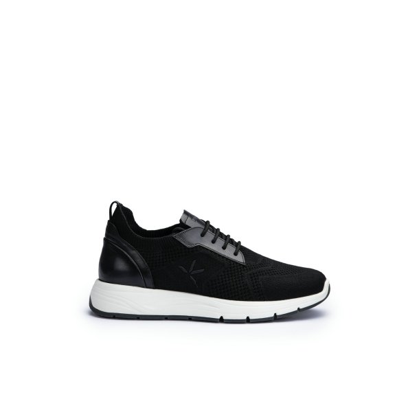 Lloyd herre - Sneakers i sort tekstil og skind - Echo