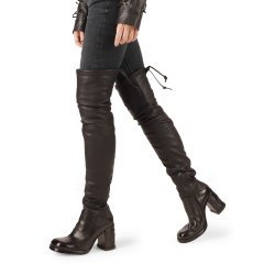 Airstep - Sort overknee stvle med hj blokhl og plateau - Lussy 