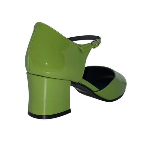 Nordic Shoepeople - Enkel sko i blegrn lak med rem - Frida 35 