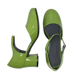 Nordic Shoepeople - Enkel sko i blegrn lak med rem - Frida 35 