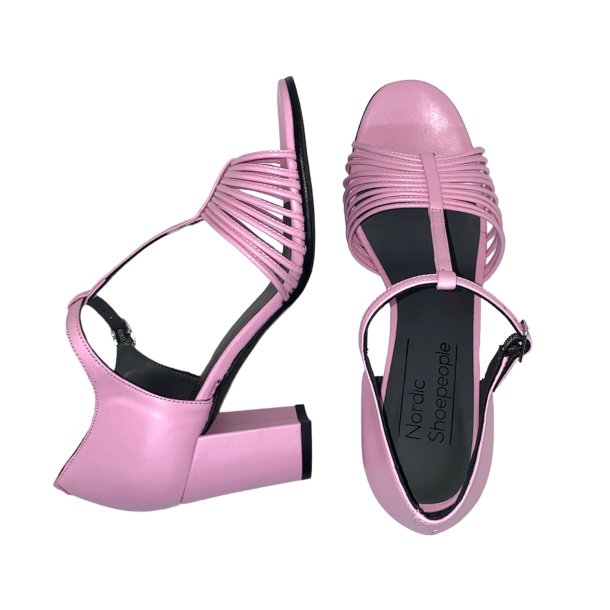 Nordic Shoepeople - Sandal i lyserd med tynde remme og hj hl - Liva 38