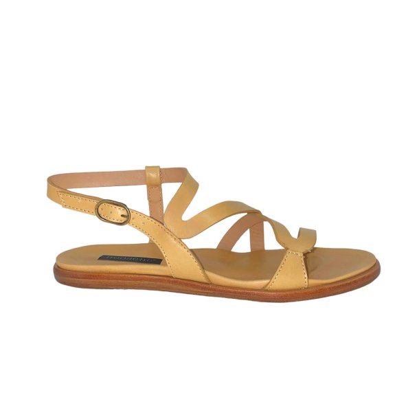 Neosens - Flad sandal i varm beige med asymetrisk look - S948