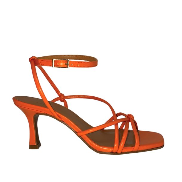 Billi Bi - Sandal i orange med tynde remme og slank hæl - A2061