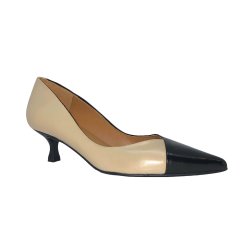 Billi Bi - Pumps i sort og beige med lille hl - A5610