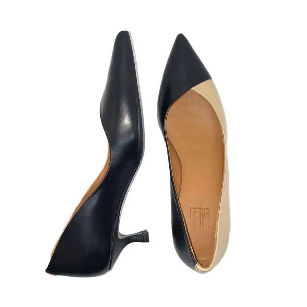 Billi Bi - Pumps i sort og beige med lille hl - A5610