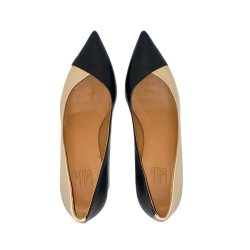 Billi Bi - Pumps i sort og beige med lille hl - A5610