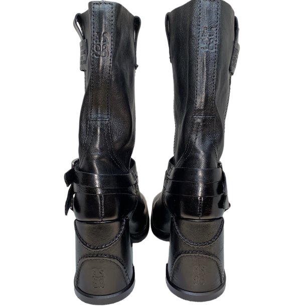 Airstep - Trekvartlang stvlette i sort med hj blokhl og plateau - Lussy