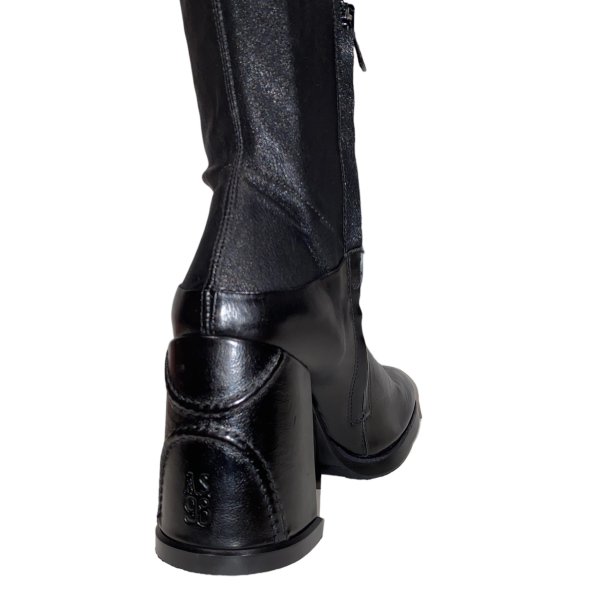 Airstep - Sort overknee stvle med hj blokhl og plateau - Lussy 