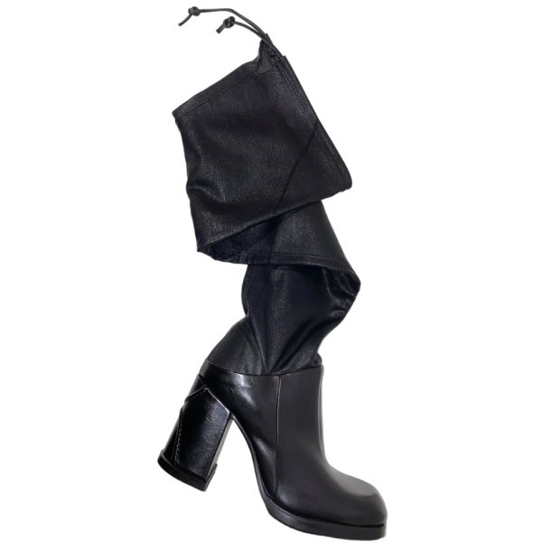 Airstep - Sort overknee stvle med hj blokhl og plateau - Lussy 