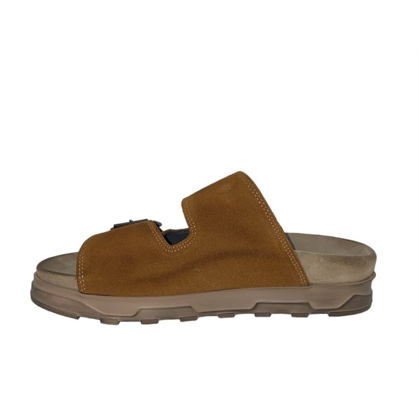 Lofina - Slippers i cognac ruskind