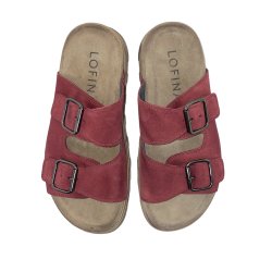 Lofina - Slippers i stvet cherise