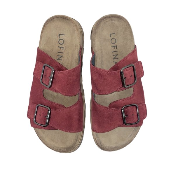Lofina - Slippers i stvet cherise