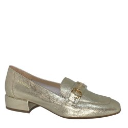 Wonders - Loafer i guld skind med guldbidsel og lille hl - 5030