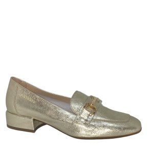 Wonders - Loafer i guld skind med guldbidsel og lille hl - 5030