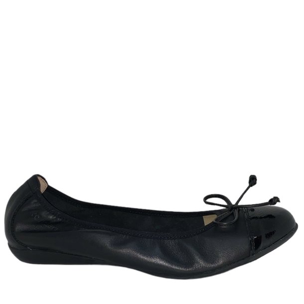 Wonders - Ballerina i sort med sort laksnude - 61170