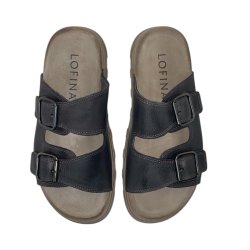 Lofina - Slippers i koksgr skind