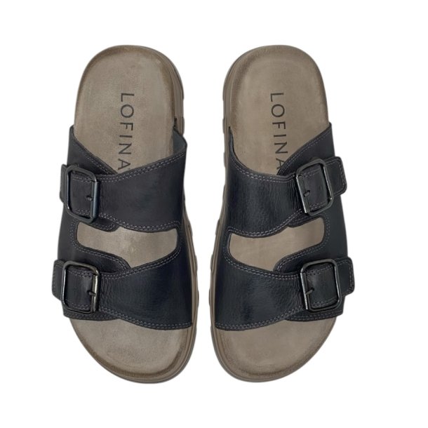 Lofina - Slippers i koksgr skind