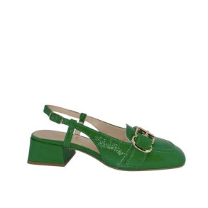 Bukela - Loafer i grn lak med spnde og slingback - Gaja