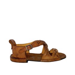 Bubetti - Sandal med flet-remme i cognac - 3446