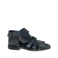 Bubetti - Gladiator sandal i sort med spnde og ombuk - 3487