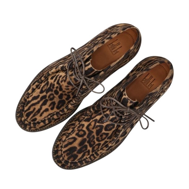 Billi BI - Ankelstvle i leopard med snre og rgummi - A7025