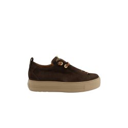Paul Green - Sneakers i brun med plateau og elastiksnre - 5017