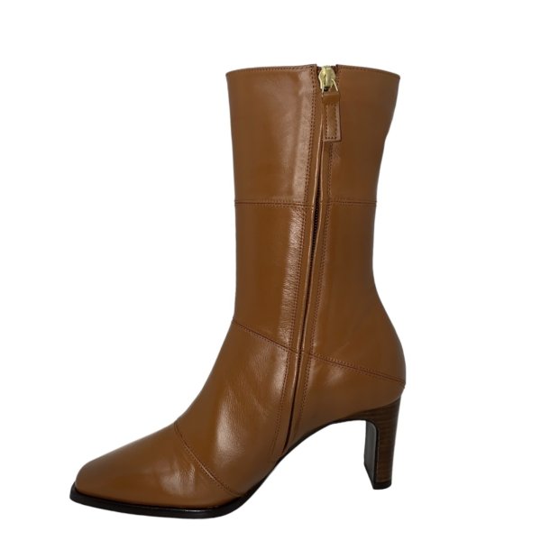 Billi Bi - Stvlette i cognac med syninger og hl - A7532