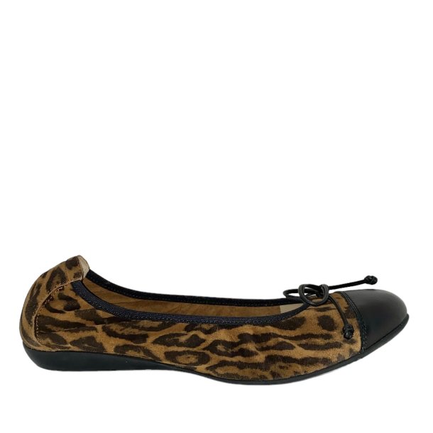 Wonders - Ballerina i leopard med sort snude - 6134