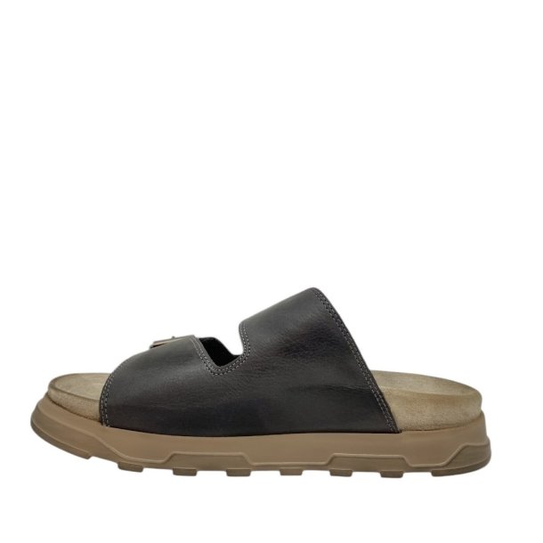 Lofina - Slippers i koksgr skind