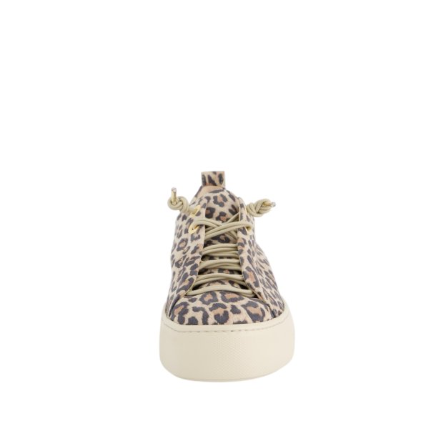 Paul Green - Sneakers i lys leopard med elastiksnre og plateau - 5317