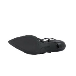 Paul Green - Pumps i sort flet med slingback og lille hl - 6144