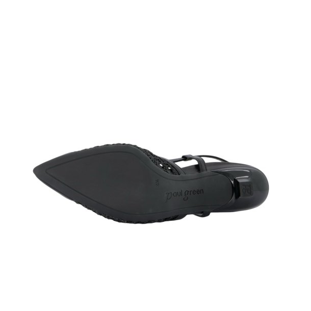 Paul Green - Pumps i sort flet med slingback og lille hl - 6144