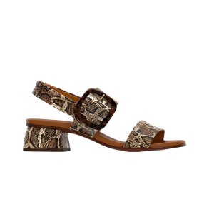 Chie Mihara - Sandal med slangeprint og lille h�l - Quanda48