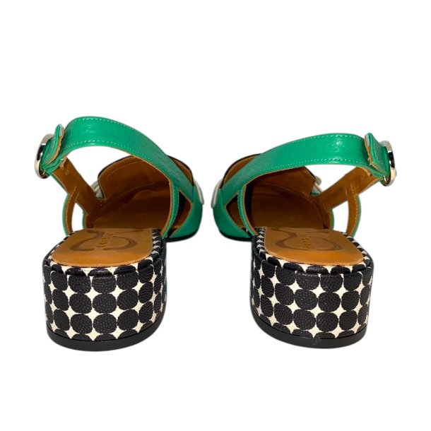 Chie Mihara - Loafer i grn med spnde og hl med dots - Udesy