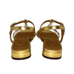 Chie Mihara - Flad guldsandal i hndflettet skind - Tante