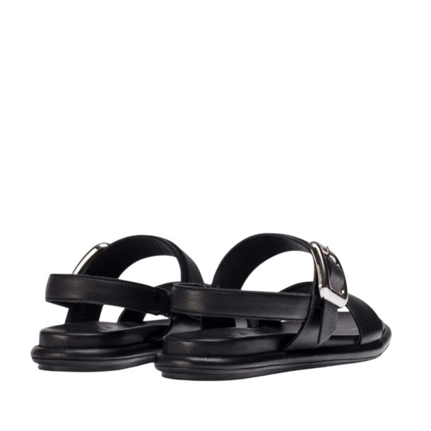 Wonders - Flad sandal i sort med slvspnde - 8903