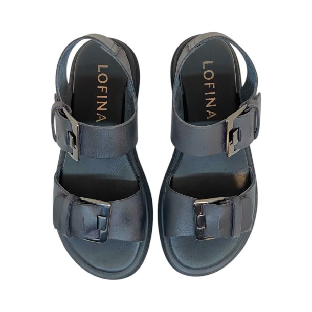 Lofina - Sandal i koksgr med spnder