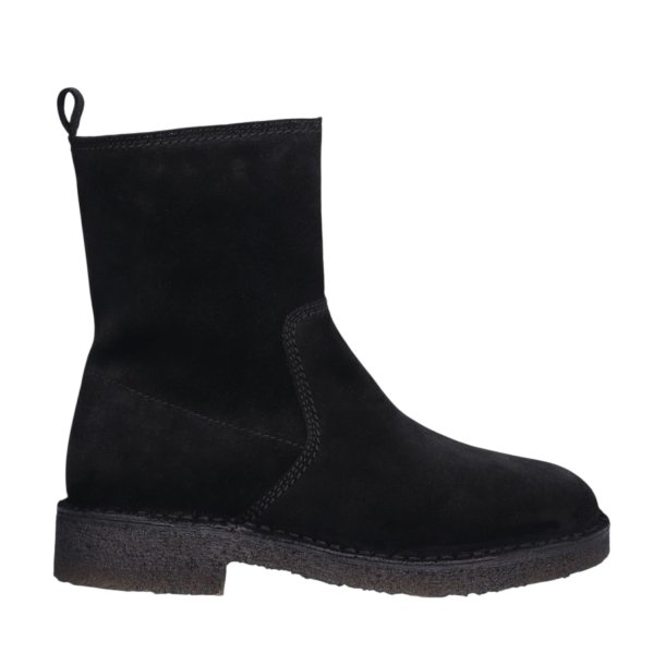 Billi Bi - Stvlette i sort ruskind med uldfoer - T6958