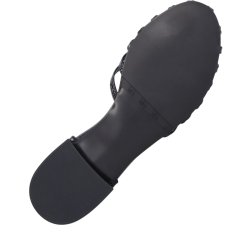 Billi Bi - Flad sandal med tynde remme i sort lak - A8653