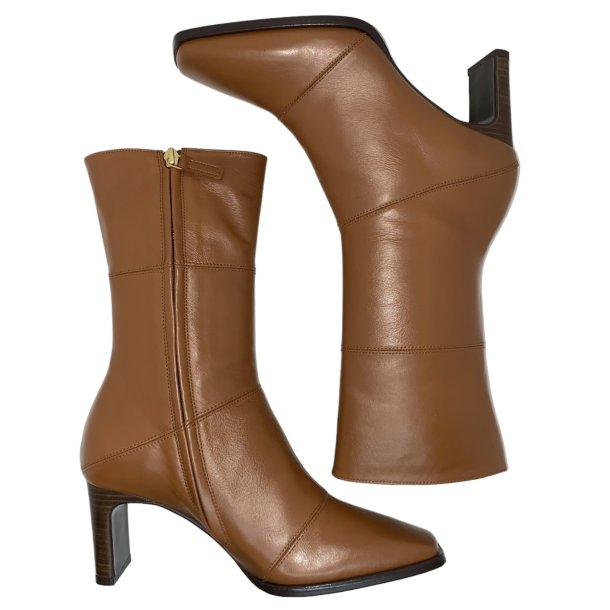 Billi Bi - Stvlette i cognac med syninger og hl - A7532