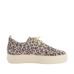 Paul Green - Sneakers i lys leopard med elastiksnre og plateau - 5317