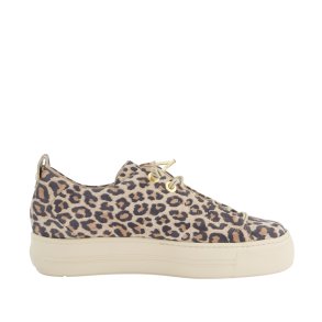 Paul Green - Sneakers i lys leopard med elastiksnre og plateau - 5317