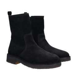 Billi Bi - Stvlette i sort ruskind med uldfoer - T6958