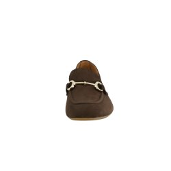 Paul Green - Loafer i brun ruskind med guld-bidsel - 2596